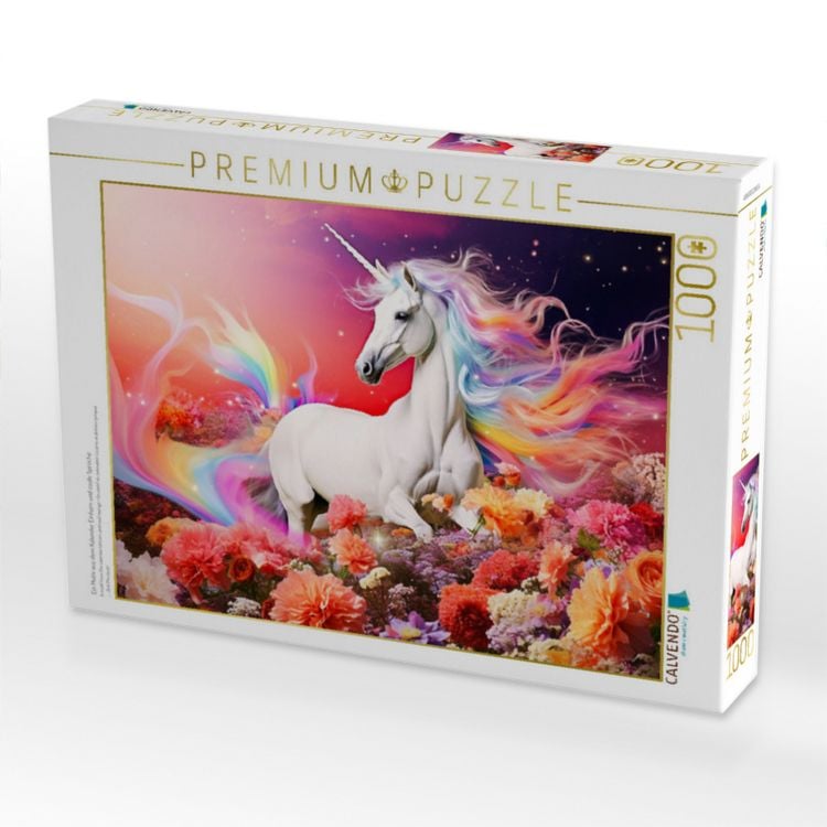 Produktbild: CALVENDO Puzzle Ein Motiv aus dem Kalender Einhorn und coole Spr&uuml;che | 1000 Teile Lege-Gr&ouml;&szlig;e 64x48cm Foto-Puzzle f&uuml;r gl&uuml;ckliche Stunden