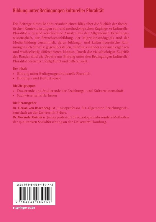 Produktbild: Bildung unter Bedingungen kultureller Pluralit&auml;t