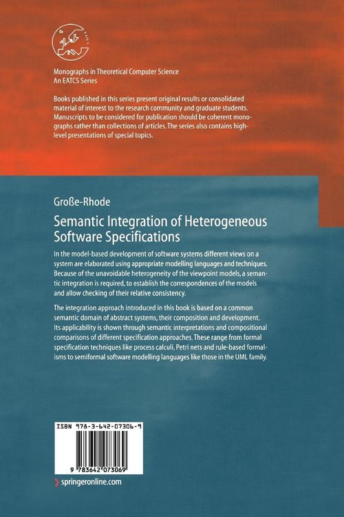 Produktbild: Semantic Integration of Heterogeneous Software Specifications
