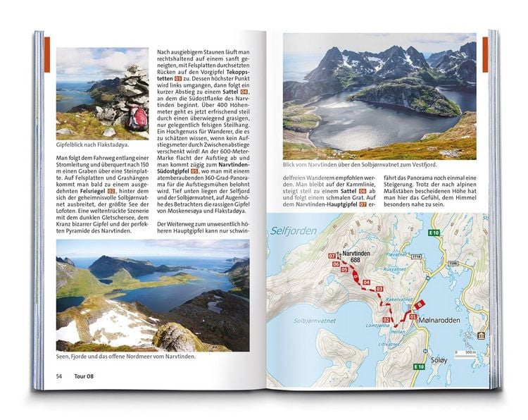 Produktbild: KOMPASS Wanderf&uuml;hrer Lofoten, Vester&aring;len und Senja, 70 Touren mit Extra-Tourenkarte