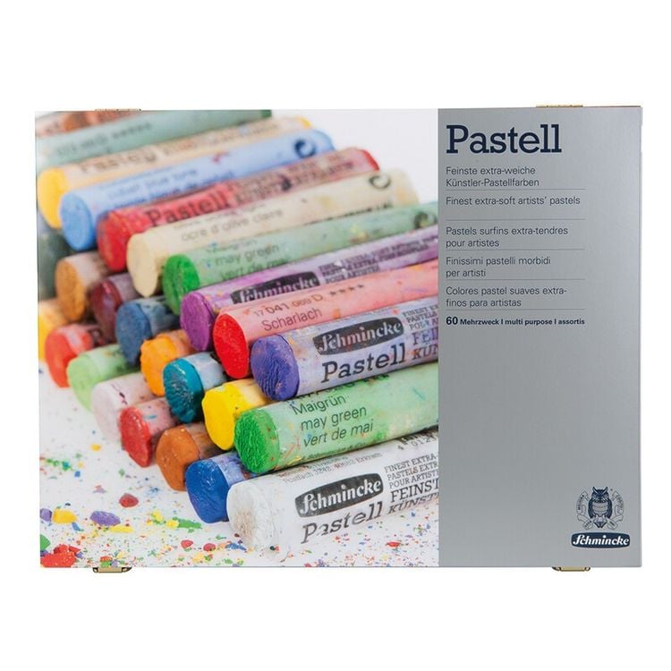 Produktbild: Schmincke Pastell, Holzkasten, Mehrzweck, 60 Stifte