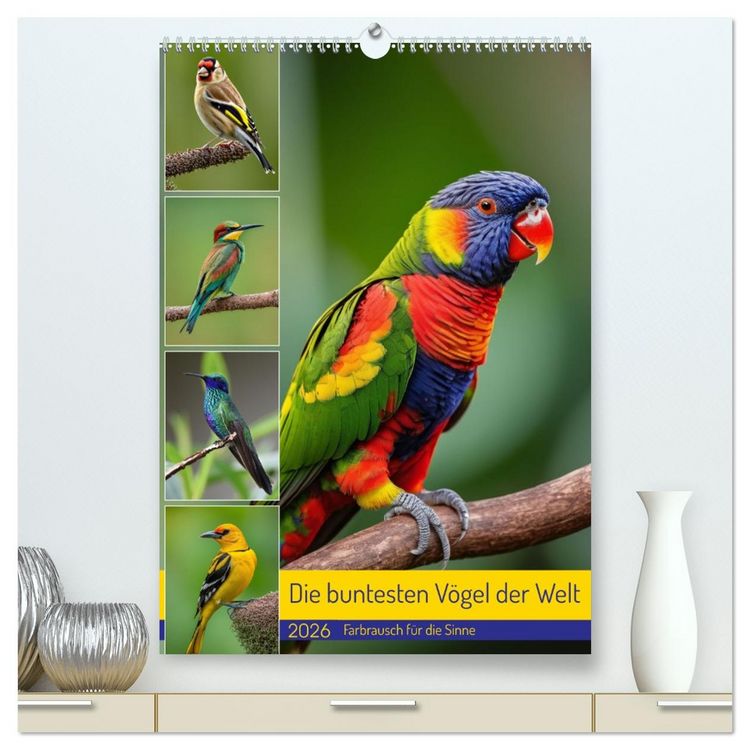 Produktbild: Die buntesten V&ouml;gel der Welt (hochwertiger Premium Wandkalender 2026 DIN A2 hoch), Kunstdruck in Hochglanz