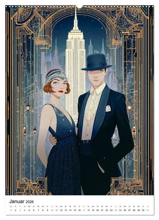 Produktbild: Art Deco - Glamour, Geometrie und Goldstaub (hochwertiger Premium Wandkalender 2026 DIN A2 hoch), Kunstdruck in Hochglanz