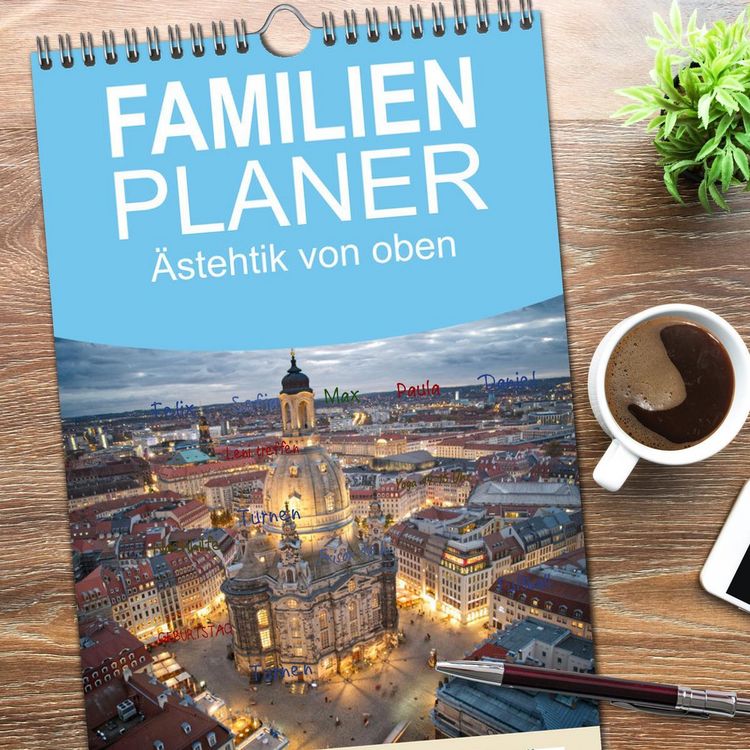 Produktbild: Familienplaner 2026 - &Auml;stehtik von oben mit 5 Spalten (Wandkalender, 21 x 45 cm) CALVENDO