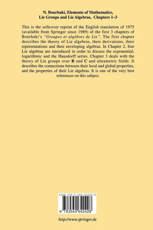 Produktbild: Lie Groups and Lie Algebras