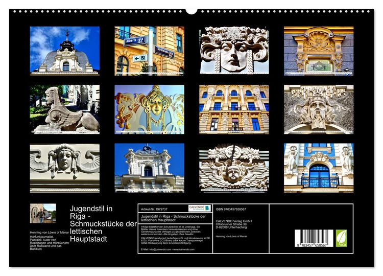 Produktbild: Jugendstil in Riga - Schmuckst&uuml;cke der lettischen Hauptstadt (hochwertiger Premium Wandkalender 2026 DIN A2 quer), Kunstdruck in Hochglanz