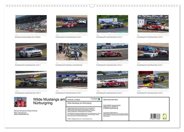 Produktbild: Wilde Mustangs am N&uuml;rburgring (Wandkalender 2026 DIN A2 quer), CALVENDO Monatskalender