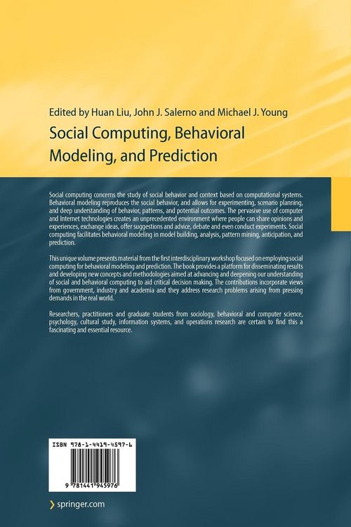 Produktbild: Social Computing, Behavioral Modeling, and Prediction