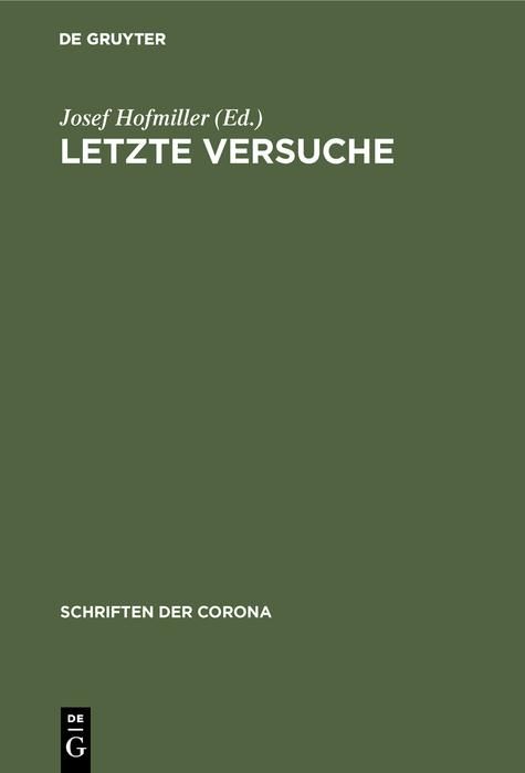 Produktbild: Letzte Versuche