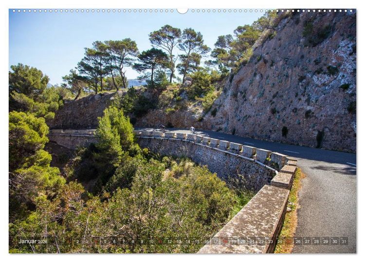 Produktbild: Mallorca: Die sch&ouml;nsten Landschaften f&uuml;r Rennradfahrer (Wandkalender 2026 DIN A2 quer), CALVENDO Monatskalender
