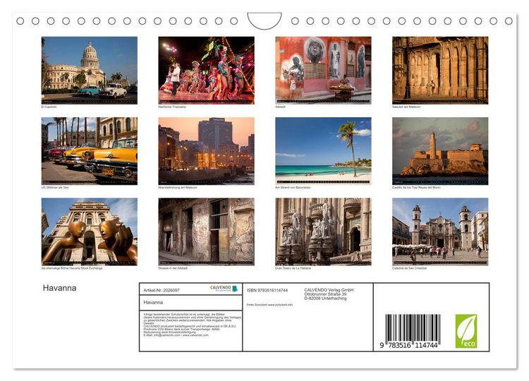 Produktbild: Havanna (Wandkalender 2026 DIN A4 quer), CALVENDO Monatskalender