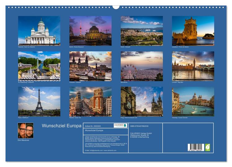 Produktbild: Wunschziel Europa (Wandkalender 2026 DIN A2 quer), CALVENDO Monatskalender