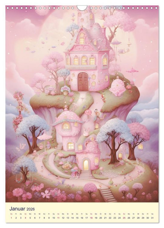 Produktbild: Rosa Traumland. Zauberhafte Wunderwelt (Wandkalender 2026 DIN A3 hoch), CALVENDO Monatskalender