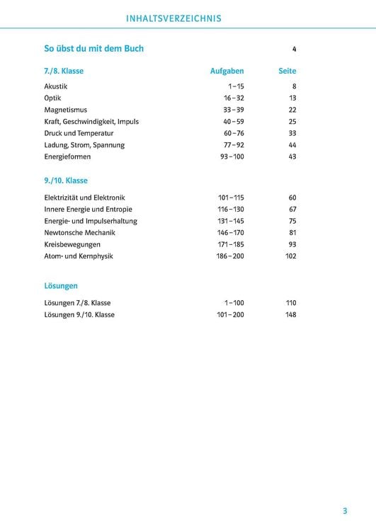 Produktbild: Klett 200 Physik&uuml;bungen wie in der Schule Klasse 7 - 10