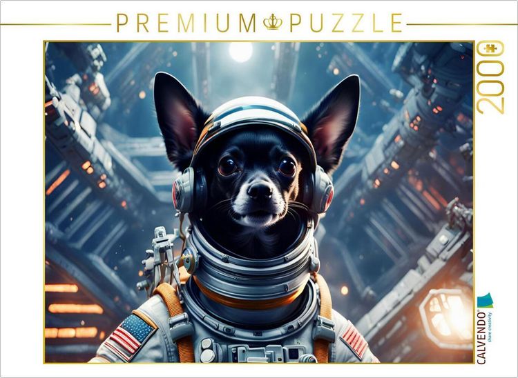 Produktbild: CALVENDO Puzzle Chihuahua Raumfahrer im Raumschiff | 2000 Teile Lege-Gr&ouml;&szlig;e 90x67cm Foto-Puzzle f&uuml;r gl&uuml;ckliche Stunden