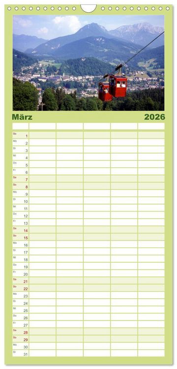 Produktbild: Familienplaner 2026 - Zauberhaftes Berchtesgadener Land mit 5 Spalten (Wandkalender, 21 x 45 cm) CALVENDO