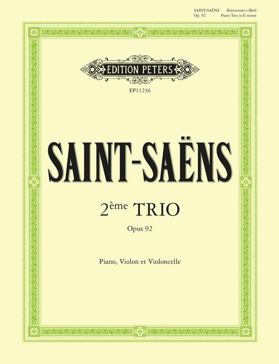 Produktbild: Sa&euml;ns, C: Piano Trio No.2 in E Minor Op. 92