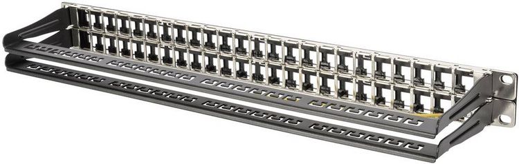 Produktbild: Digitus DN-91424 48 Port Netzwerk-Patchpanel 483 mm (19") 1 HE Unbest&uuml;ckt
