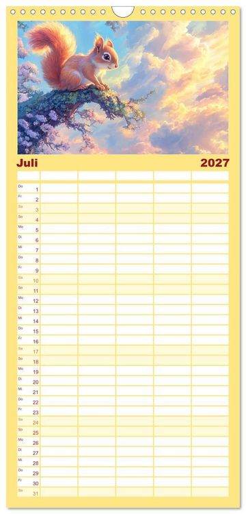 Produktbild: Familienplaner 2027 - Willkommen im Wunderwald. Zauberhafte Abenteuer mit tierischen Freunden mit 5 Spalten (Wandkalender, 21 x 45 cm) CALVENDO