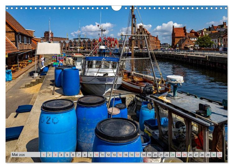 Produktbild: Hansestadt Wismar - Hafenimpressionen (Wandkalender 2026 DIN A3 quer), CALVENDO Monatskalender