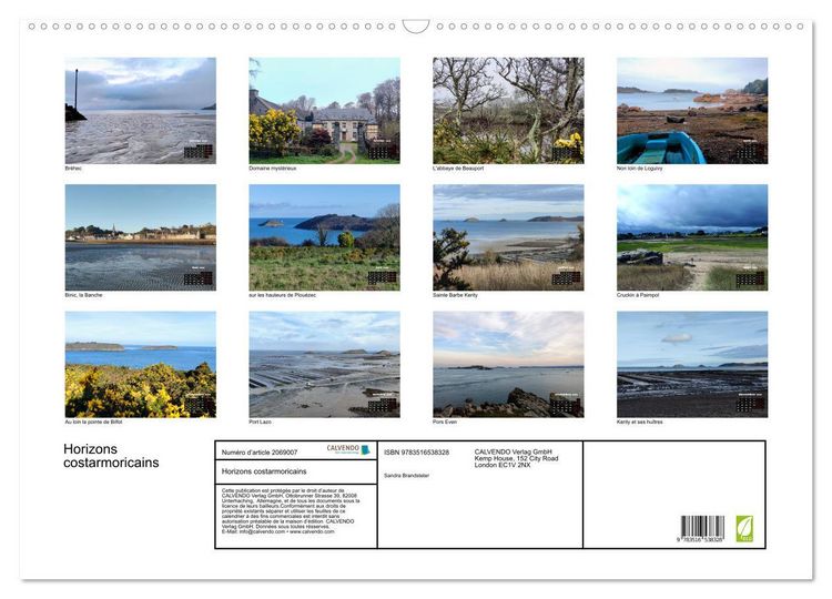 Produktbild: Horizons costarmoricains (Calendrier mural 2026 DIN A2 vertical), CALVENDO calendrier mensuel