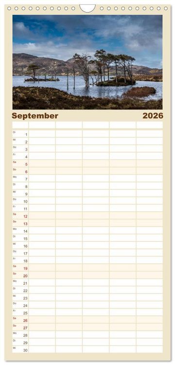 Produktbild: Familienplaner 2026 - Die Highlands - Schottlands rauher Nordwesten mit 5 Spalten (Wandkalender, 21 x 45 cm) CALVENDO