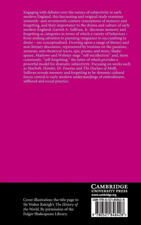Produktbild: Memory and Forgetting in English Renaissance Drama