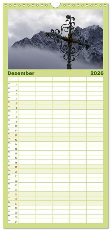 Produktbild: Familienplaner 2026 - Das Zugspitzegebiet mit 5 Spalten (Wandkalender, 21 x 45 cm) CALVENDO