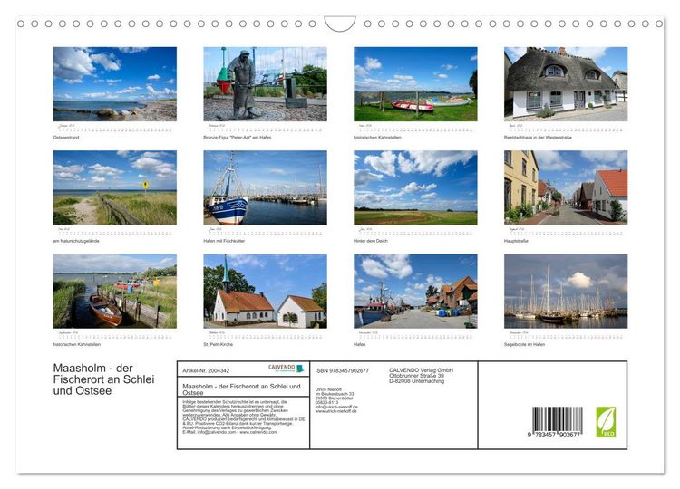 Produktbild: Maasholm - der Fischerort an Schlei und Ostsee (Wandkalender 2026 DIN A3 quer), CALVENDO Monatskalender