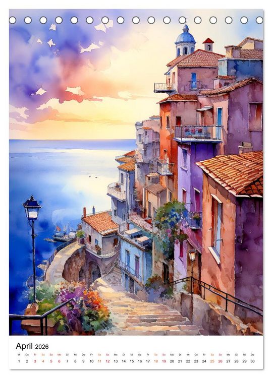 Produktbild: Italienische Riviera - wundersch&ouml;ne K&uuml;ste (Tischkalender 2026 DIN A5 hoch), CALVENDO Monatskalender