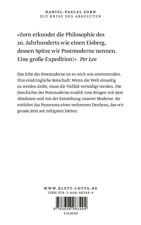Produktbild: Die Krise des Absoluten