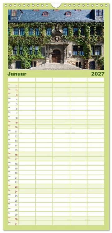 Produktbild: Familienplaner 2027 - Malerisches Quedlinburg mit 5 Spalten (Wandkalender, 21 x 45 cm) CALVENDO