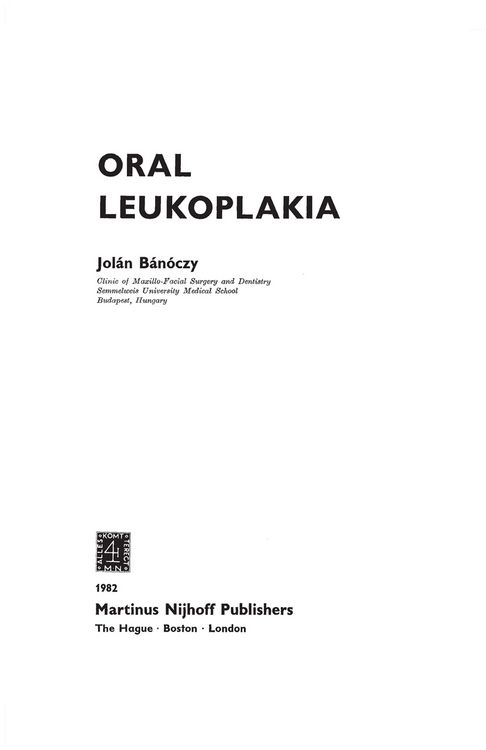 Produktbild: Oral Leukoplakia