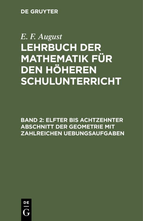 Produktbild: Elfter bis achtzehnter Abschnitt der Geometrie mit zahlreichen Uebungsaufgaben