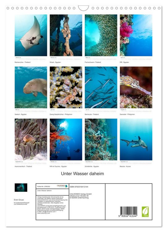 Produktbild: Unter Wasser daheim (Wandkalender 2026 DIN A3 hoch), CALVENDO Monatskalender