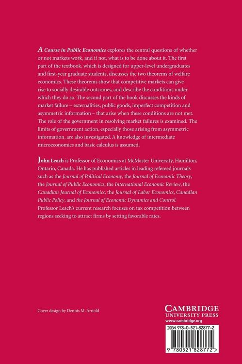 Produktbild: A Course in Public Economics