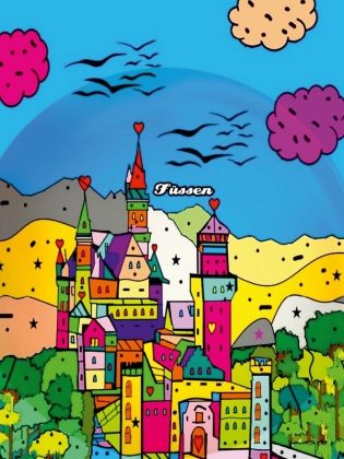 Produktbild: CALVENDO Puzzle F&uuml;ssen 1000 Teile Puzzle hoch | 1000 Teile Lege-Gr&ouml;&szlig;e 64 &times; 48 cm Foto-Puzzle f&uuml;r gl&uuml;ckliche Stunden