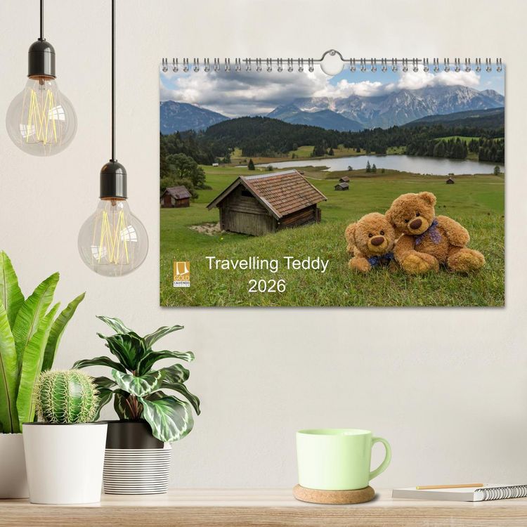 Produktbild: Travelling Teddy 2026 (Wandkalender 2026 DIN A4 quer), CALVENDO Monatskalender