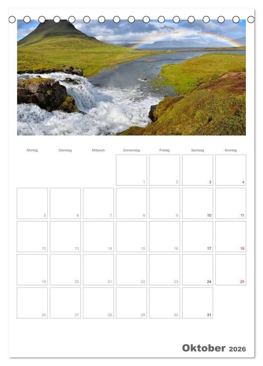 Produktbild: Faszination Island - Landschaftskalender mit Tagesplaner 2026 / Planer (Tischkalender 2026 DIN A5 hoch), CALVENDO Monatskalender