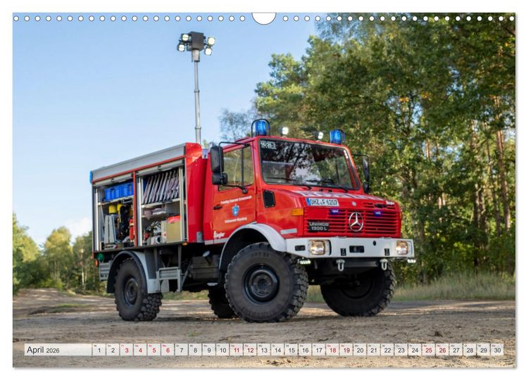 Produktbild: Die 4 UNIMOGS der Feuerwehr Schwanewede (Wandkalender 2026 DIN A3 quer), CALVENDO Monatskalender
