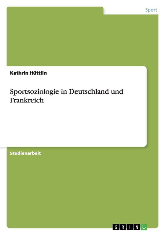 Produktbild: Sportsoziologie in Deutschland und Frankreich