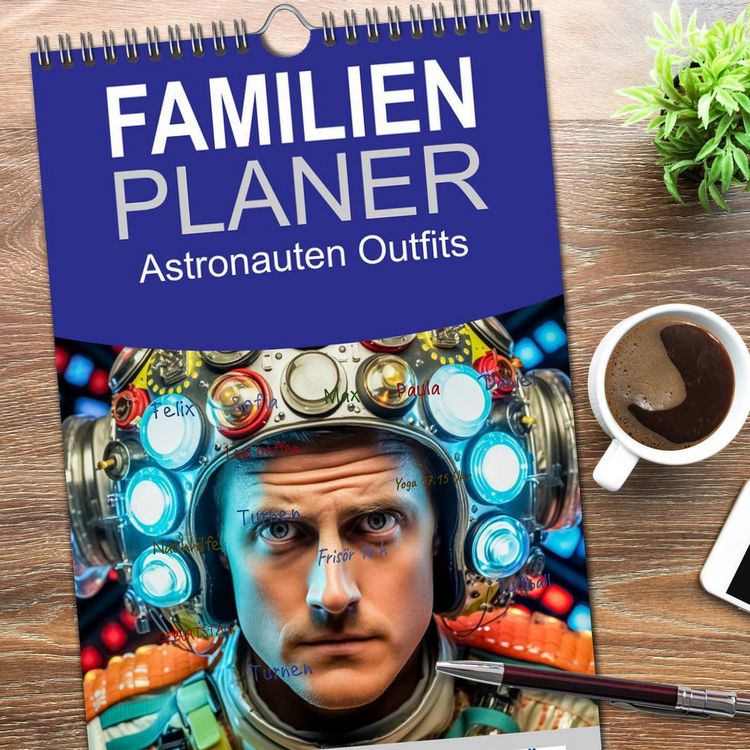 Produktbild: Familienplaner 2026 - Astronauten Outfits mit 5 Spalten (Wandkalender, 21 x 45 cm) CALVENDO
