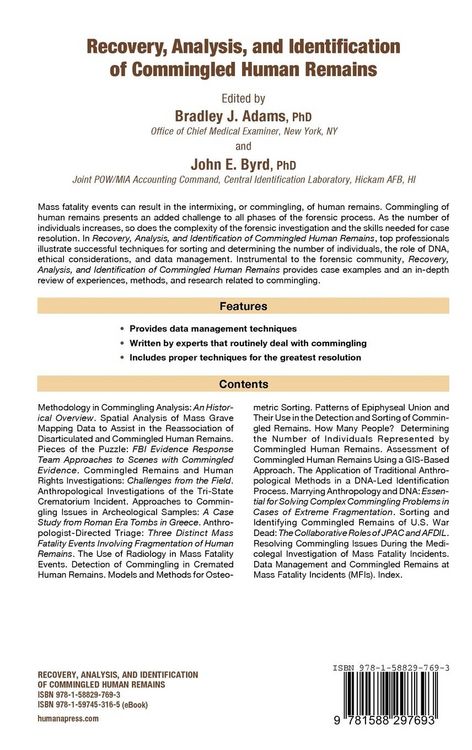 Produktbild: Recovery, Analysis, and Identification of Commingled Human Remains
