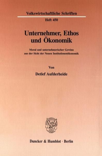 Produktbild: Unternehmer, Ethos und &Ouml;konomik.
