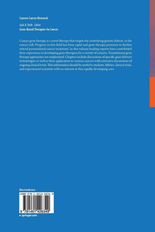 Produktbild: Gene-Based Therapies for Cancer