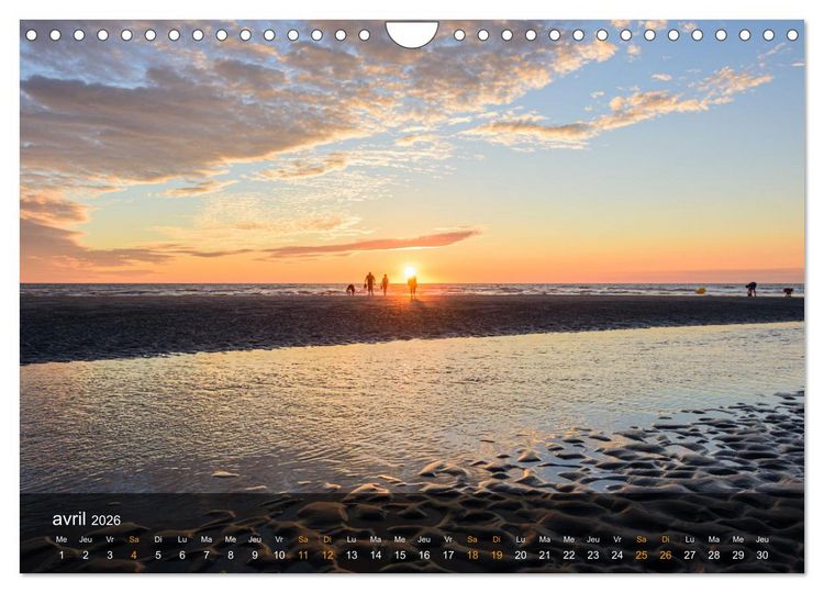 Produktbild: Baie de Somme Couchers de soleil (Calendrier mural 2026 DIN A4 vertical), CALVENDO calendrier mensuel