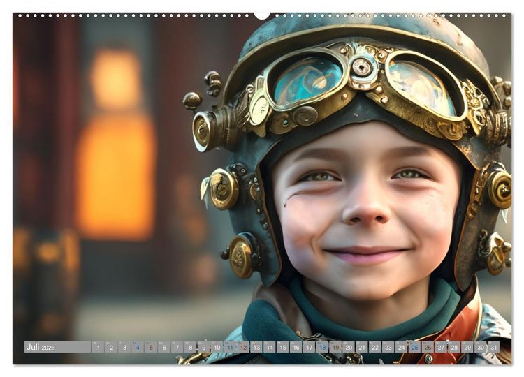 Produktbild: Starke Jungen - Steampunk Welten (hochwertiger Premium Wandkalender 2026 DIN A2 quer), Kunstdruck in Hochglanz
