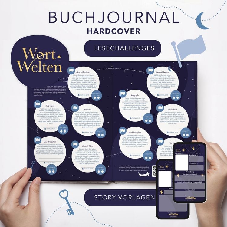 Produktbild: Wort Welten: Buchjournal XXL - Lesetagebuch & Buchjournal f&uuml;r 100 B&uuml;cher | Buchtagebuch f&uuml;r Blogger und Booktok | Reading Journal | Lesetracker | Buchlisten | Blogging-Tools | Lesechallenges