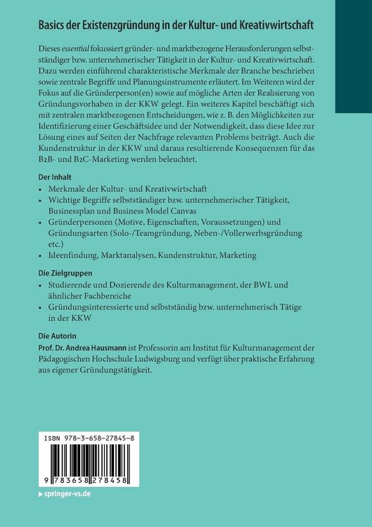 Produktbild: Basics der Existenzgründung in der Kultur- und Kreativwirtschaft