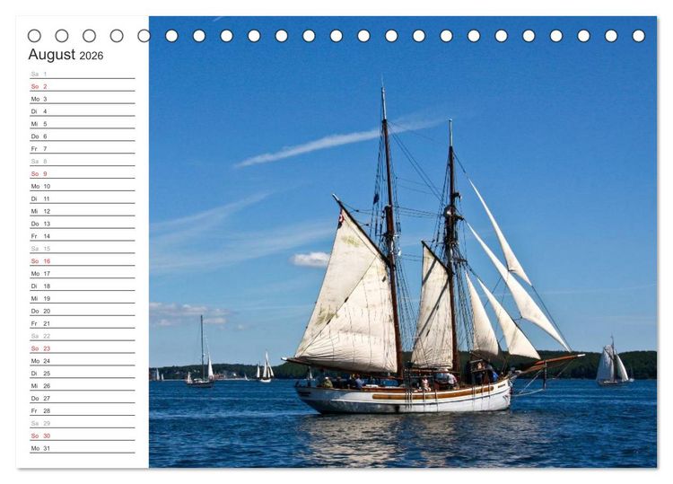 Produktbild: Historische Segelschiffe auf der Ostsee (Tischkalender 2026 DIN A5 quer), CALVENDO Monatskalender